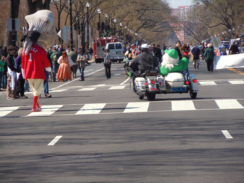 crusing down the parade route